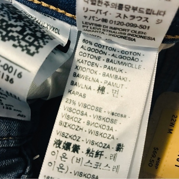 NWT Levi’s 724 High Rise Slim Straight Jeans Women’s Plus Size 22W 22 3X - Picture 9 of 10